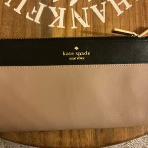 Kate Spade Black and Cream Zip Pouch